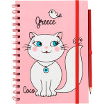 ΜΠΛΟΚ ΣΠΙΡΑΛ Α5 ΣΕΤ ΜΟΛΥΒΙ ΓΑΤΑ COCO (Ν) - Kaminaki