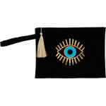 ΤΣΑΝΤΑΚΙ ΒΕΛΟΥΔΟ ΧΡΥΣΟ ΜΑΤΙ ΒΛΕΦΑΡΙΔΕΣ ΜΑΥΡΟ (Ν) - Kaminaki