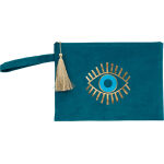 ΤΣΑΝΤΑΚΙ ΒΕΛΟΥΔΟ ΧΡΥΣΟ ΜΑΤΙ ΒΛΕΦΑΡΙΔΕΣ ΜΠΛΕ (Ν) - Kaminaki